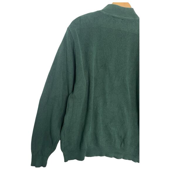 Vintage Lands End Sweater Mens XL Green Cotton Henley Pullover USA Retro 80s 90s - Picture 9 of 12